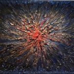 Autumn Pulse 115×75, 2025, plaster and acrylic on canvas