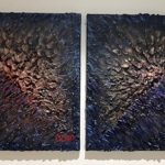 Autumn Sunrise 50×50, 2025, plaster and acrylic on canvas