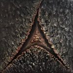 Emotions in Slumber Male 50×50, 2025, plaster and acrylic on canvas