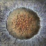 Ode to the Sun 120×80, plaster and acrylic on canvas