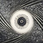 Silence 80×60, 2024, plaster and acrylic on canvas